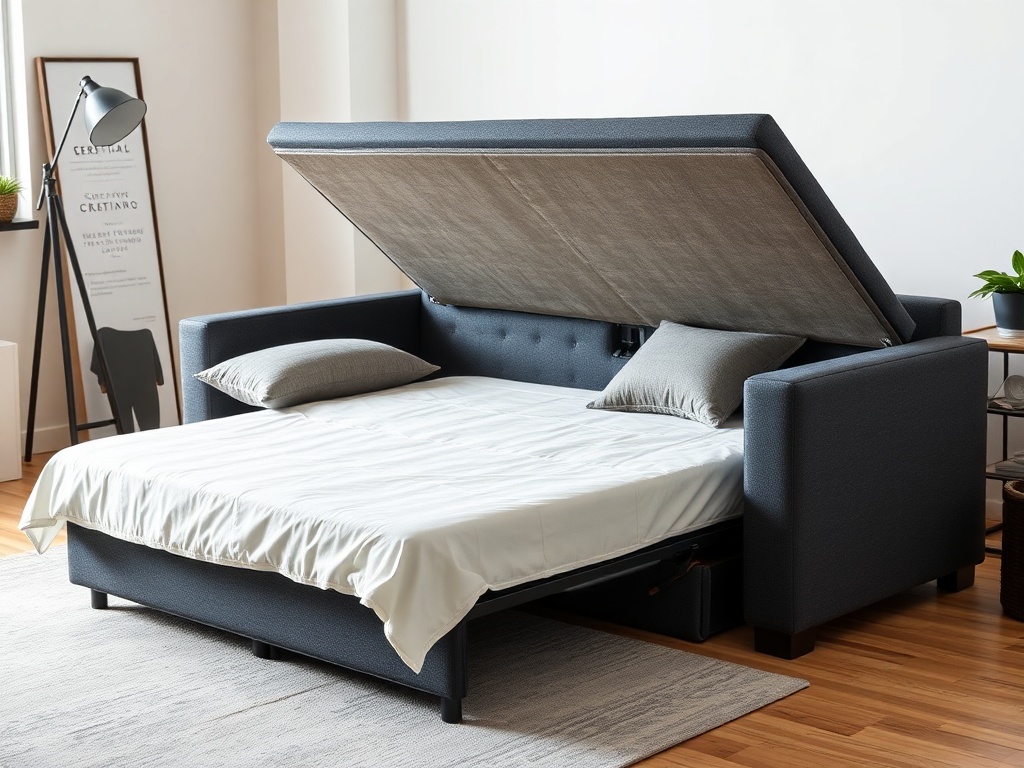 Sofa Cum Bed - Charcoal Sleeper Storage