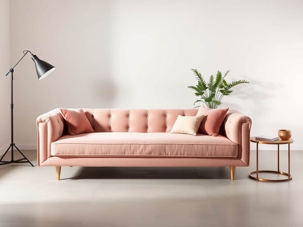 Sofa Cum Bed - Blush Pink Contemporary