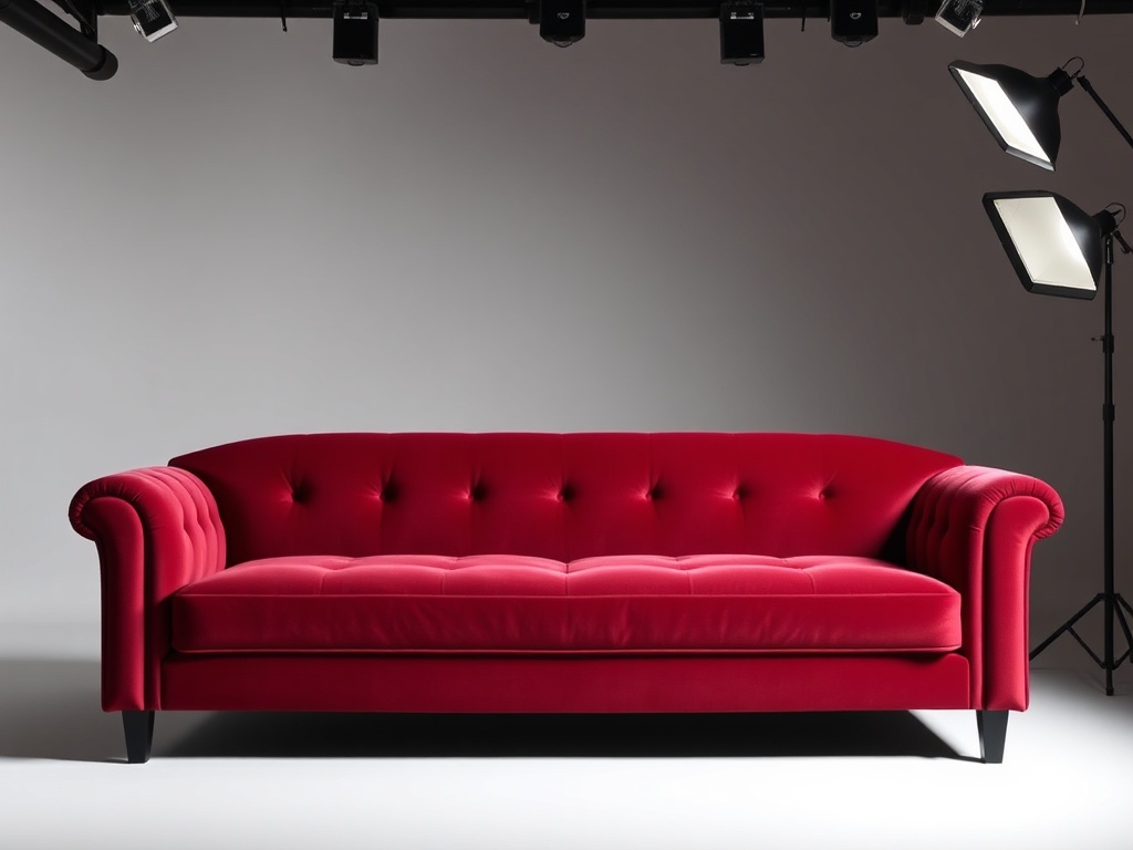 Sofa Cum Bed - Burgundy Velvet