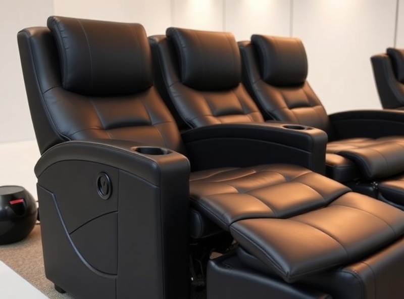 Recliner - Black Bonded Leather Power Theater