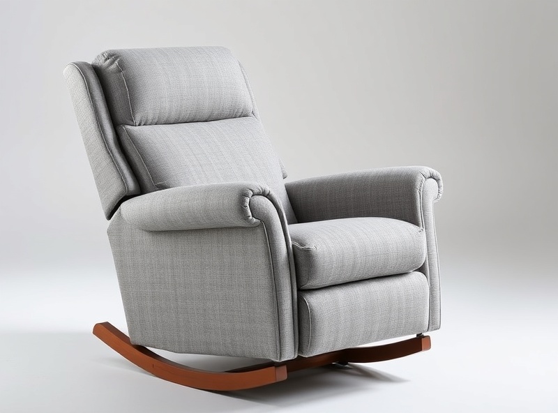 Recliner - Soft Gray Fabric Rocker