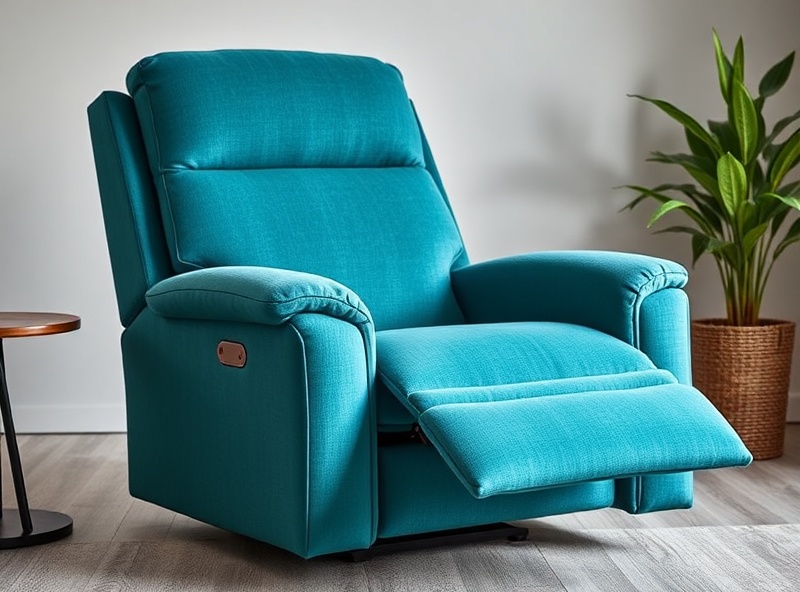 Recliner - Teal Fabric Power Memory