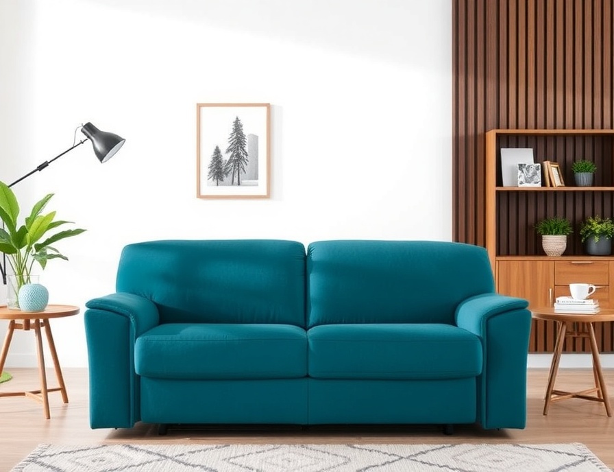 Recliner Sofa Set - Teal Microfiber Power Memory Foam