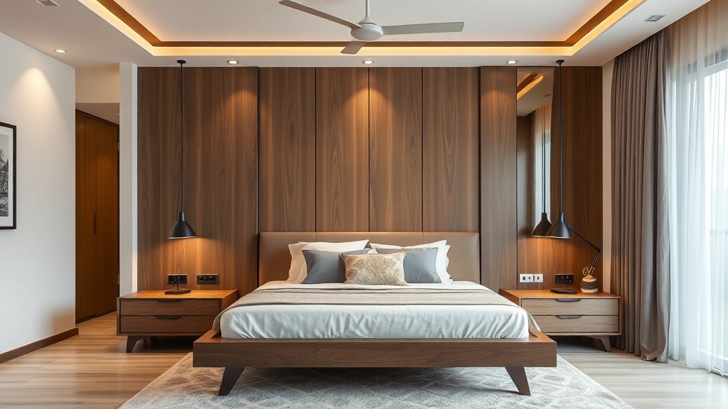 Custom bed frame with side tables