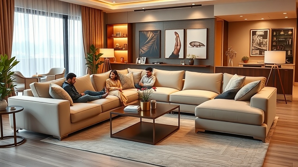 Custom sectional sofa in living room