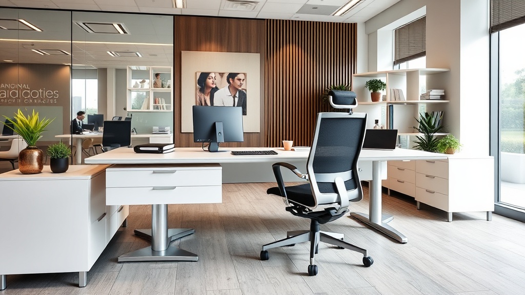 Custom executive desk in office