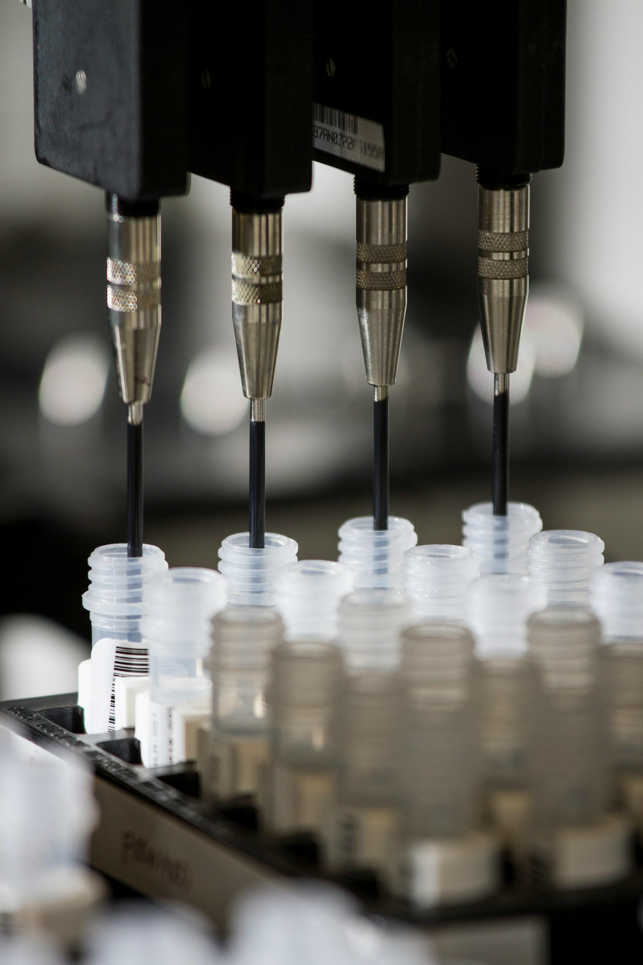 DNA Genotyping and Sequencing. A selection of DNA samples for amplification at the Cancer Genomics Research Laboratory, part of the National Cancer Institute's Division of Cancer Epidemiology and Genetics (DCEG).