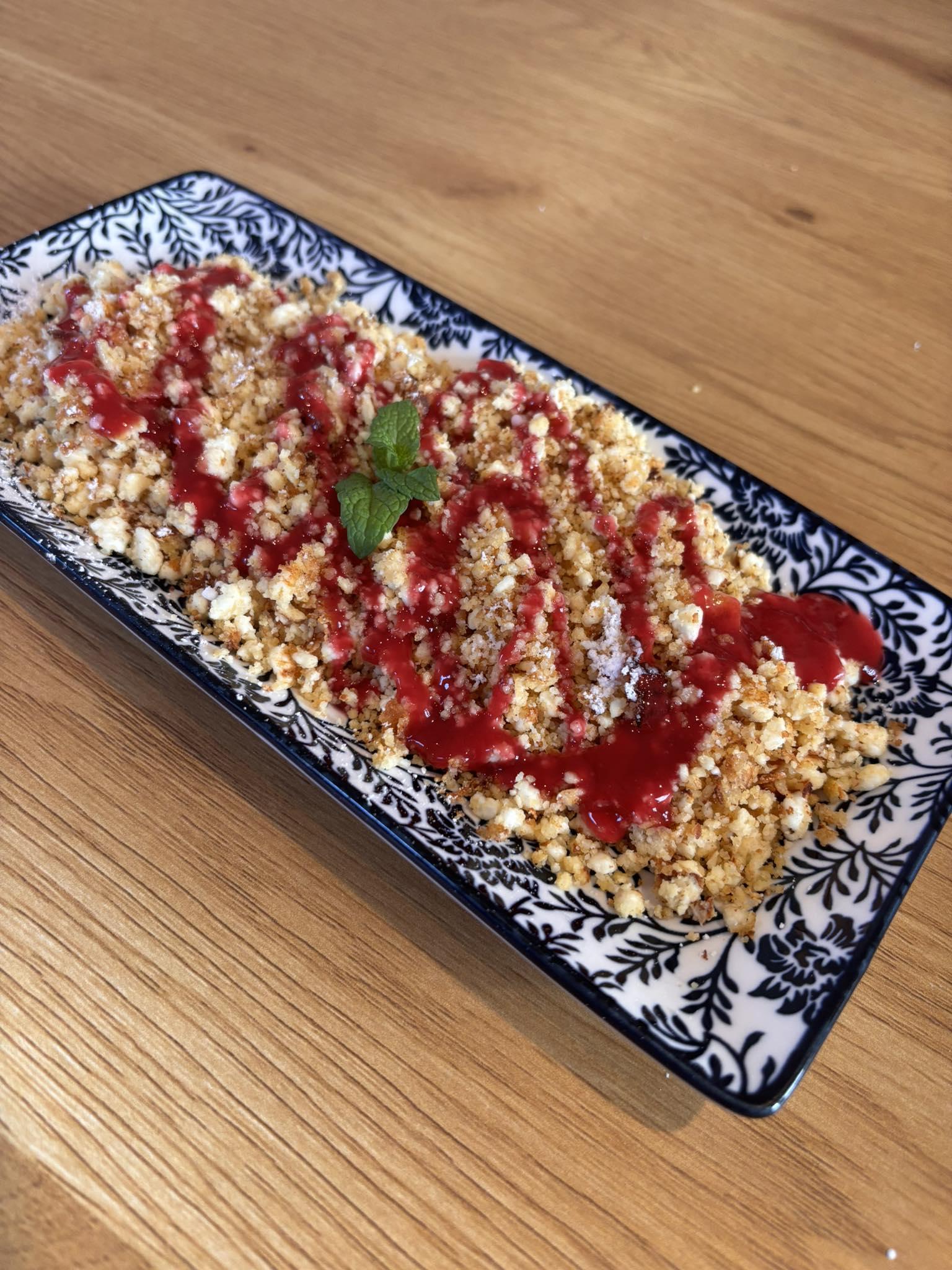 Mandulás túrós császármorzsa