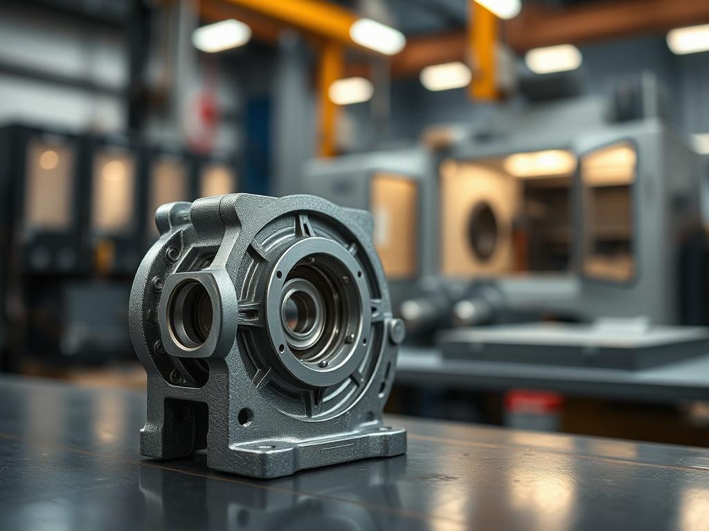 **AI Image Generation Prompt:**

Create a realistic high-resolution photo that illustrates the benefits of Automotive Parts CNC Machining. The composition should be simple and clear, featuring a single intricately machined automotive component, such as a precision-engineered engine part or a beautifully crafted bracket, prominently displayed in the foreground. The part should showcase fine details, smooth finishes, and intricate features that highlight the precision of CNC machining.

In the background, inc