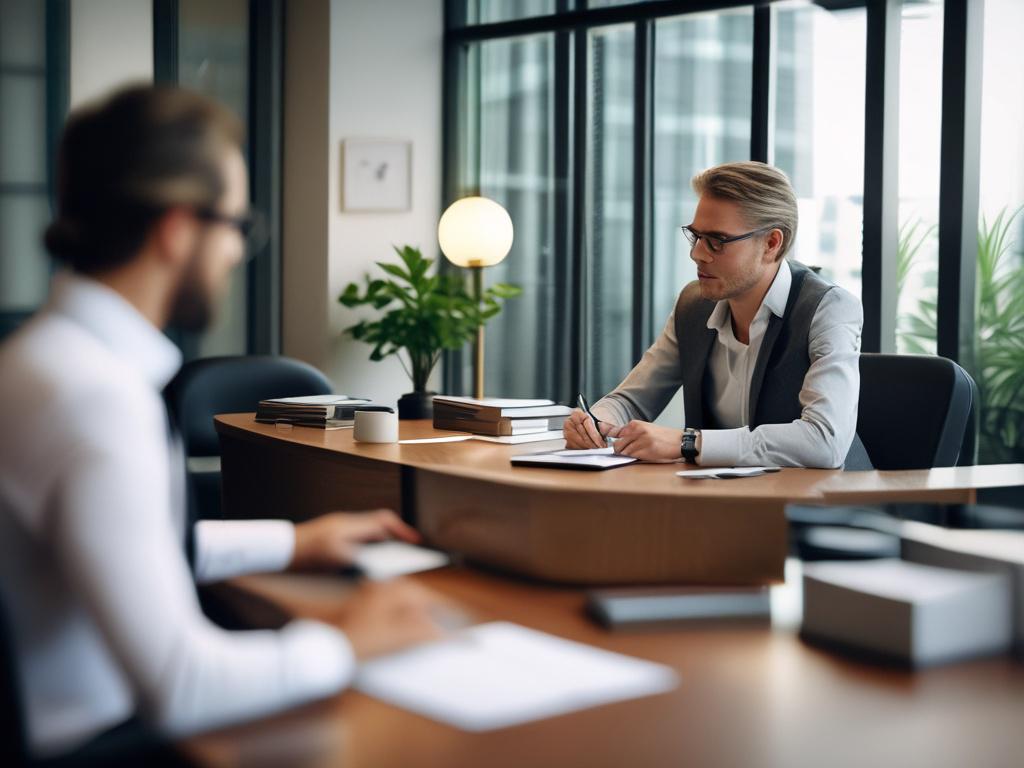 A close up shot of a professional consultant engaged in