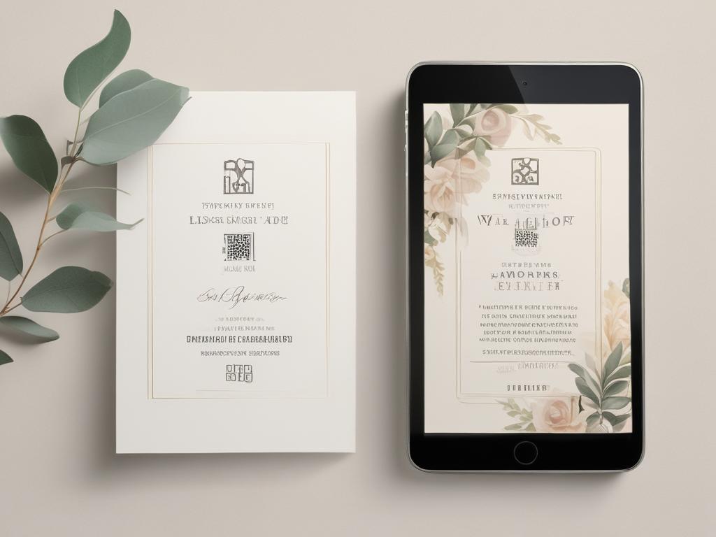 digital wedding programs, QR codes, modern wedding design