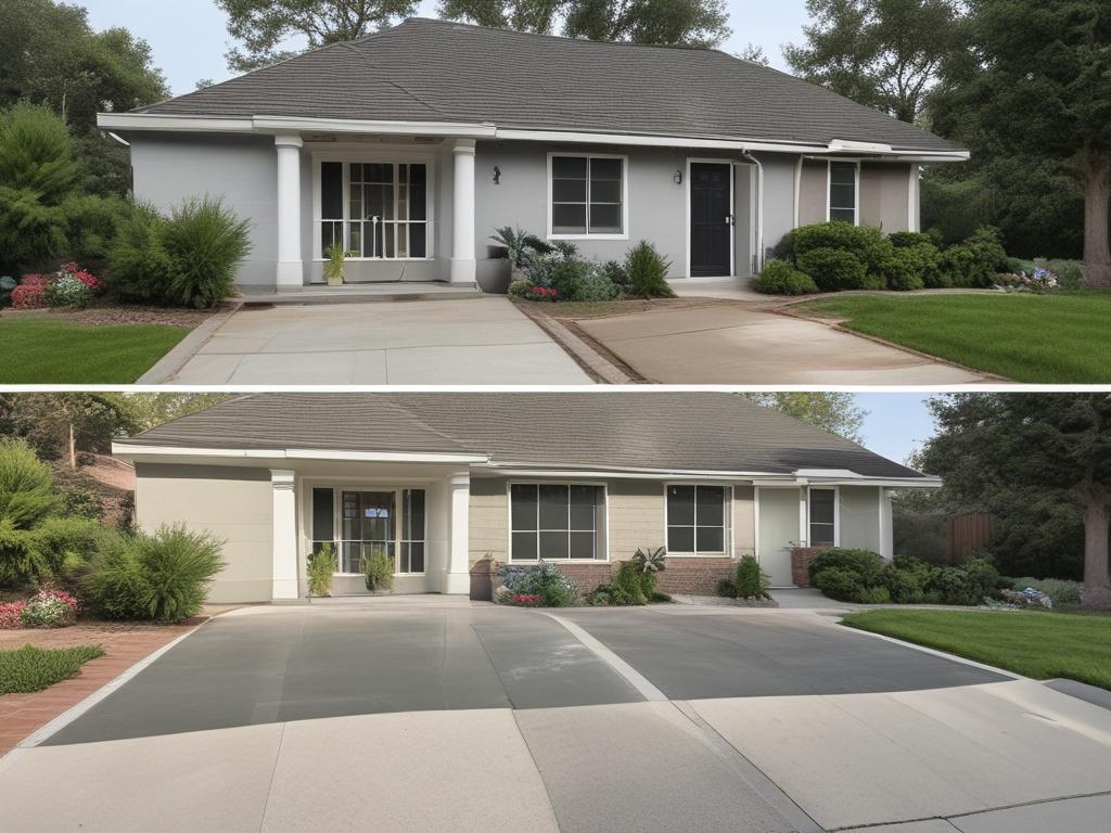 pressure washing, home exterior, driveway cleaning, pool area cleaning, before and after