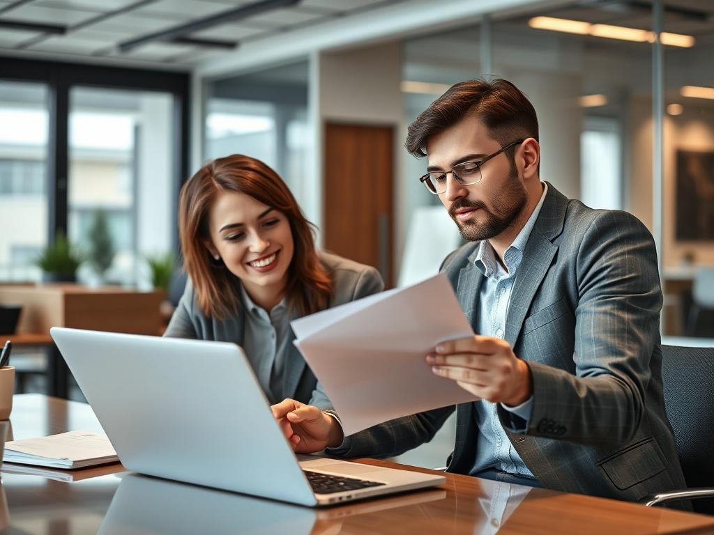 A business consultant providing support to a client in a