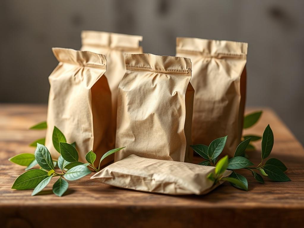 A high resolution image of eco friendly packaging made from