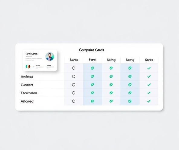 Comparison cards and scoring system