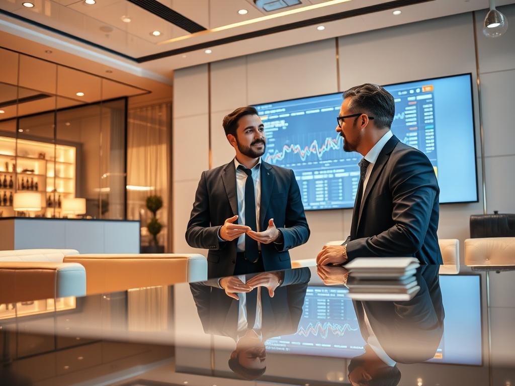 A realistic high resolution of a professional consultant discussing ecommerce