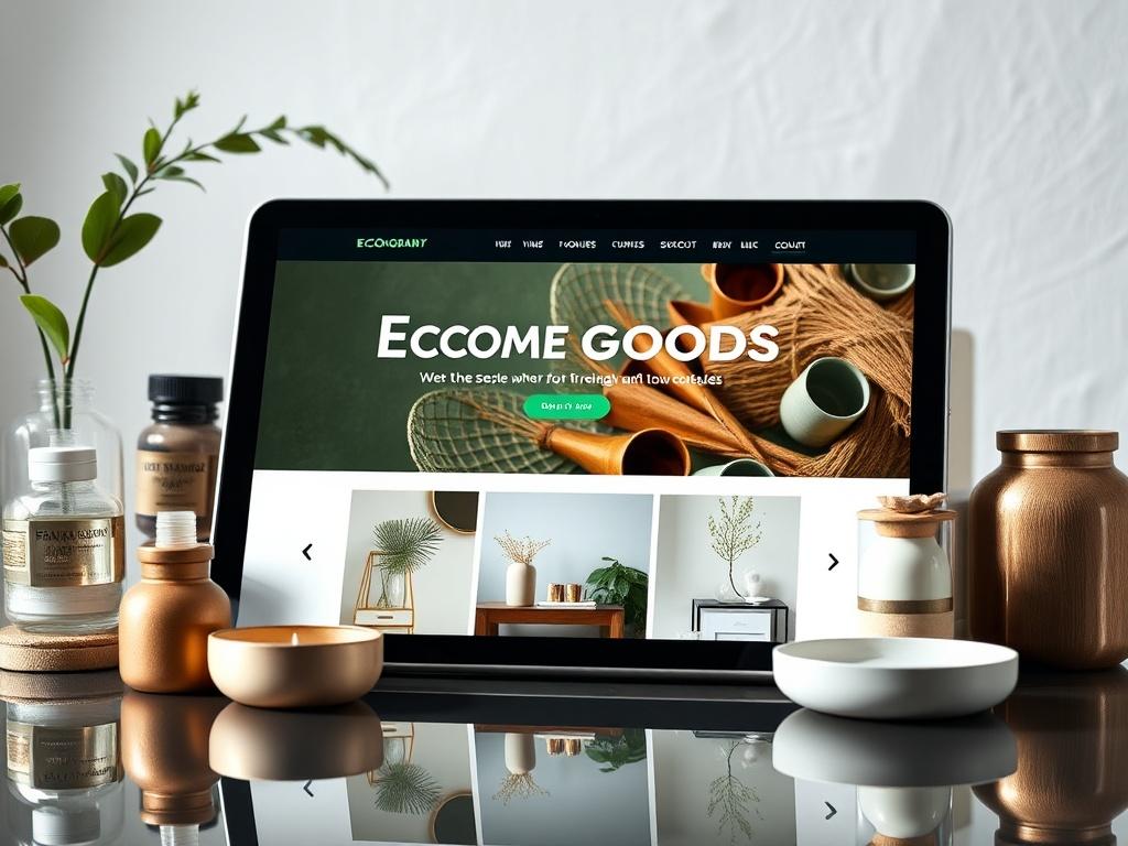 A high resolution of an eco friendly home goods website