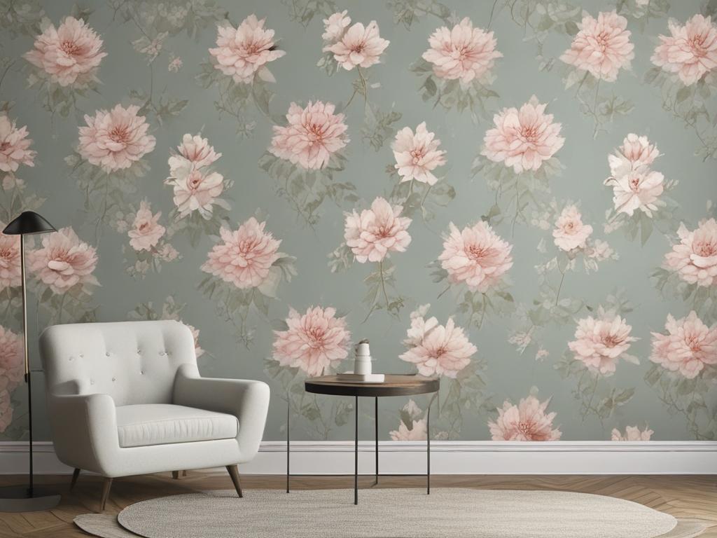 floral wallpaper, elegant design, nature inspired, home decor