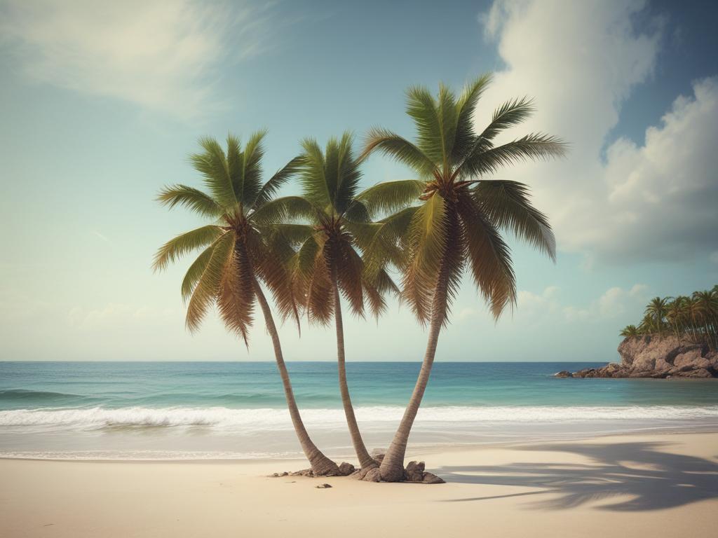 Caribbean beach, palm trees, vibrant lifestyle