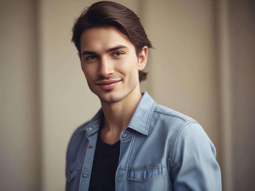 Create a highly detailed, realistic high-resolution photo featuring a single subject that embodies the theme of "Master Your Temperament and Personality." The composition should be simple and clear, focusing solely on the subject, who is a confident, middle-aged person of African descent. They should be smiling warmly, seated in a well-lit, modern workspace that conveys professionalism and positivity. The person can be casually dressed in a smart, relaxed outfit that exudes approachability while standing ne