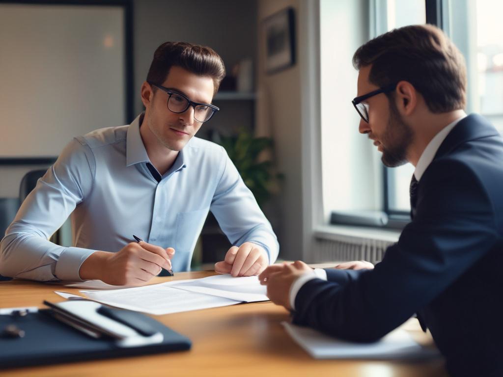 A close up shot of a professional consultant and a