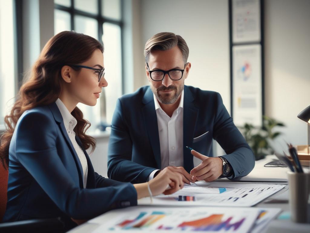 A close up shot of an investment advisor discussing a