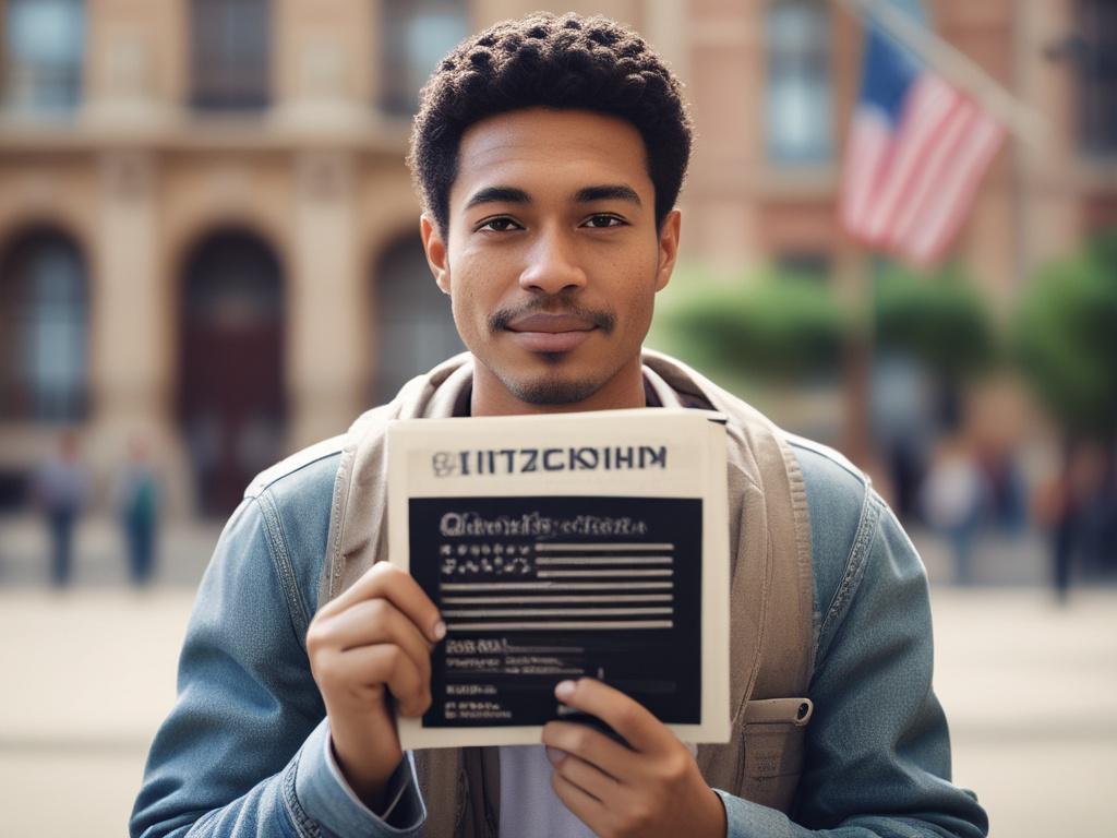 A hyper realistic close up of a hopeful applicant holding
