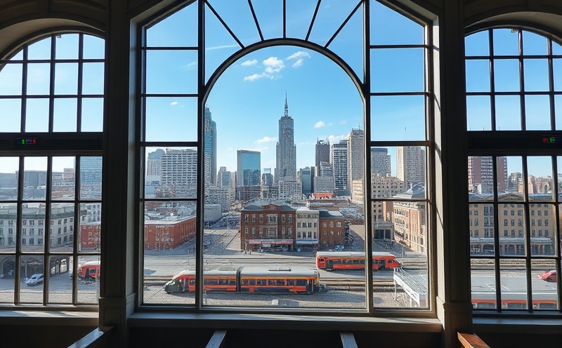 Kansas City Union Station view through clean home windows
