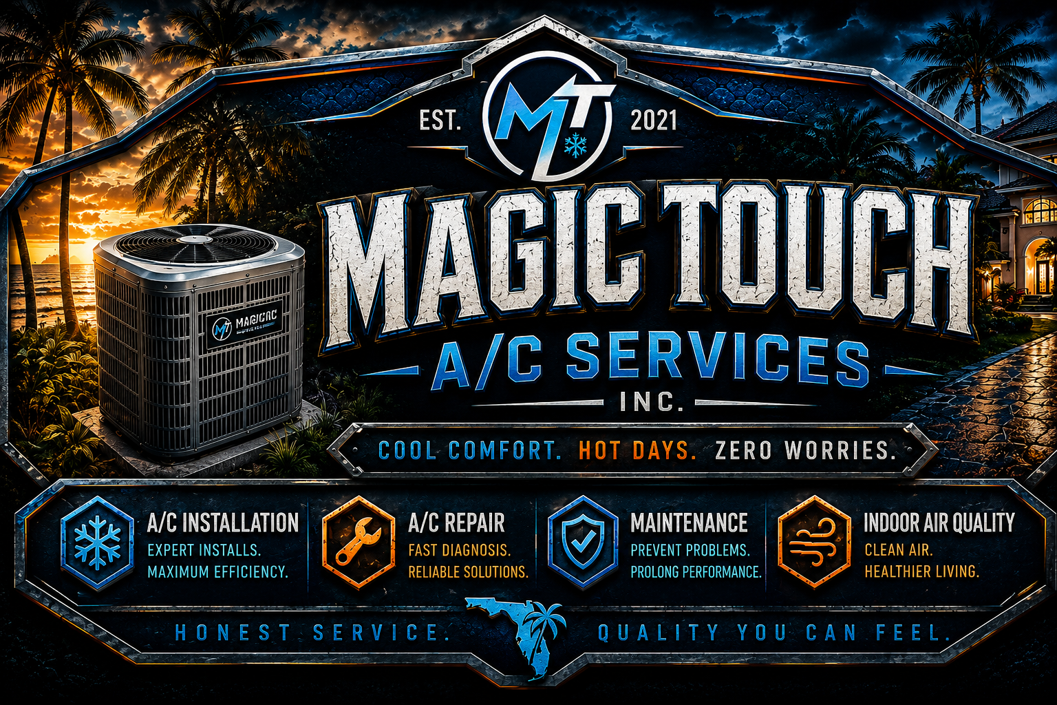 Magic Touch A/C Services professional badge showcasing our services