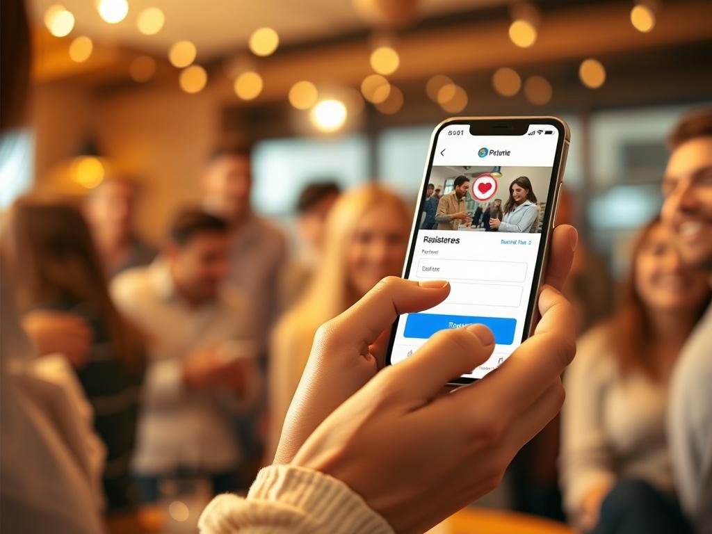 A close up of a member holding a smartphone, excitedly