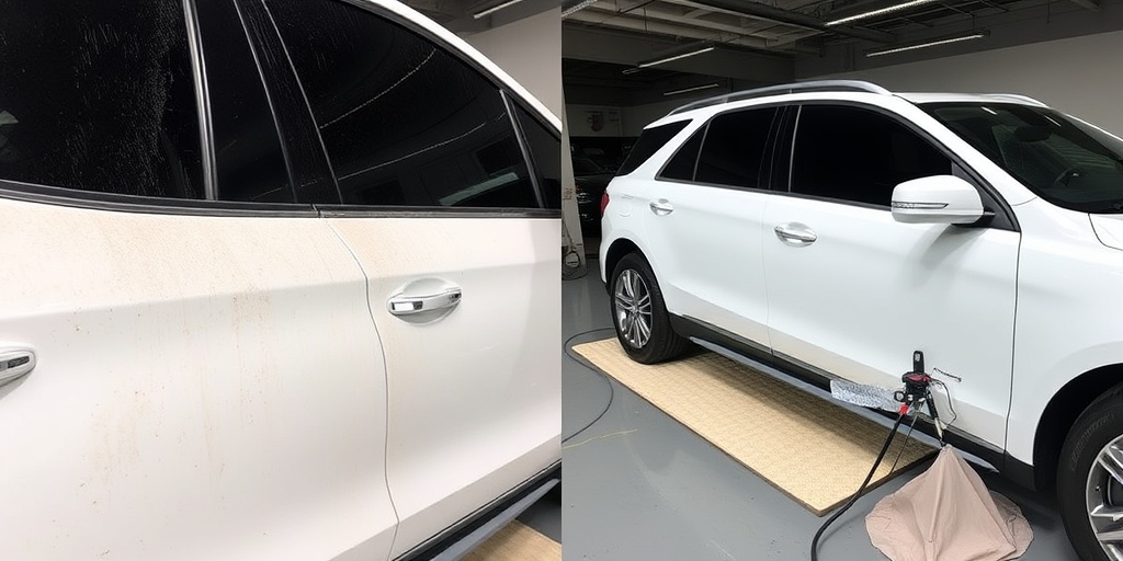 White SUV Complete Restoration - Before