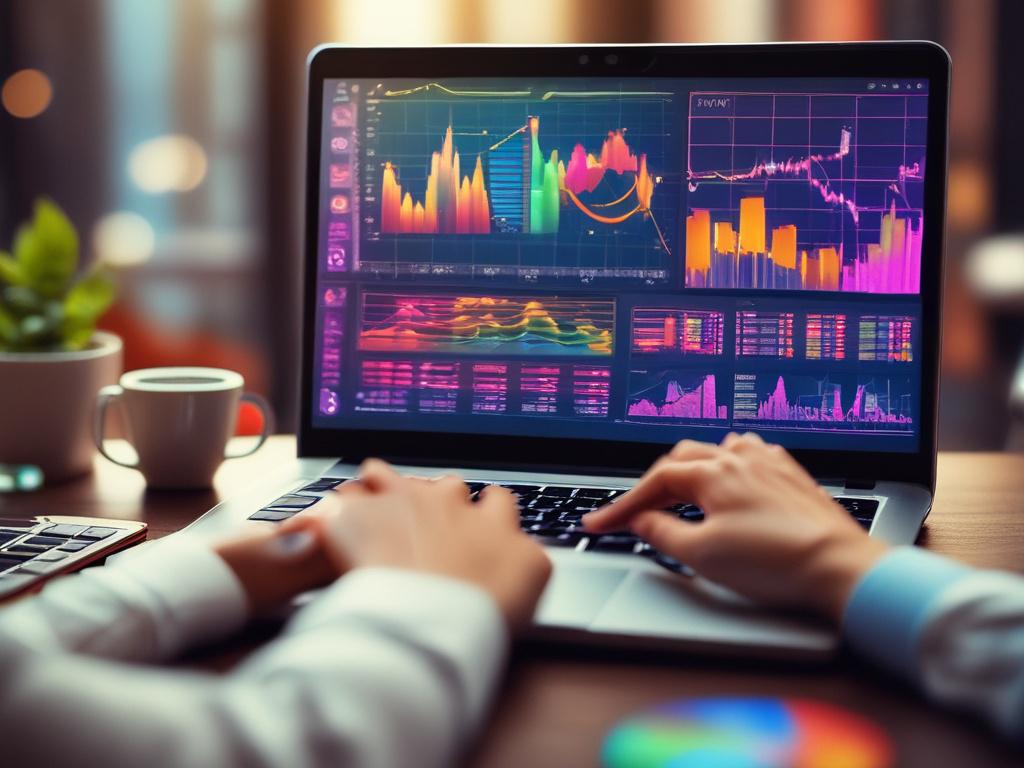 close up shot of a confident investor reviewing financial graphs