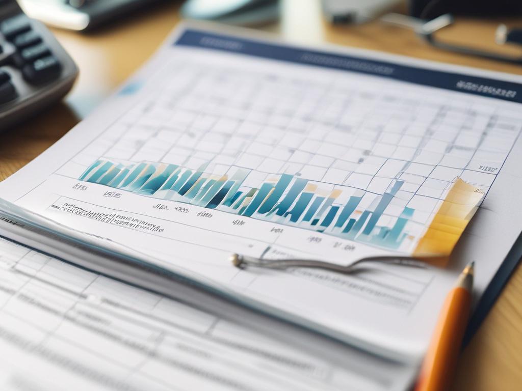 high resolution close up of a financial report showcasing investment