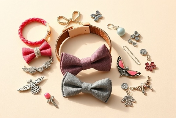 Cute pet accessories collection - collars, bow ties, charms
