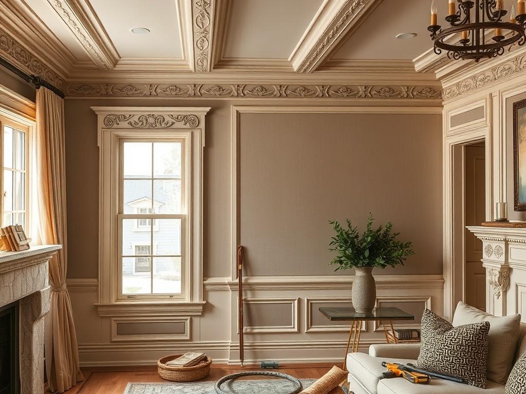 A detailed view of beautifully installed custom trim work in