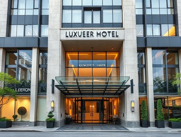 Modern luxury hotel exterior