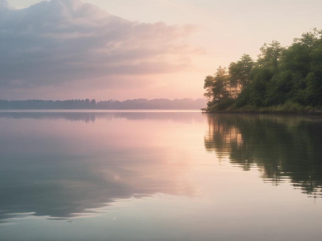 realistic high resolution image of a serene water landscape, soft