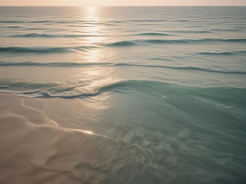 realistic high resolution image of a calm ocean view, soft
