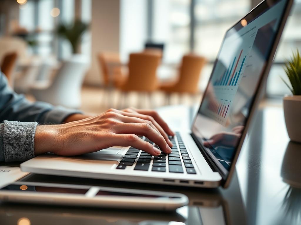 A hyper realistic close up shot of a digital marketing