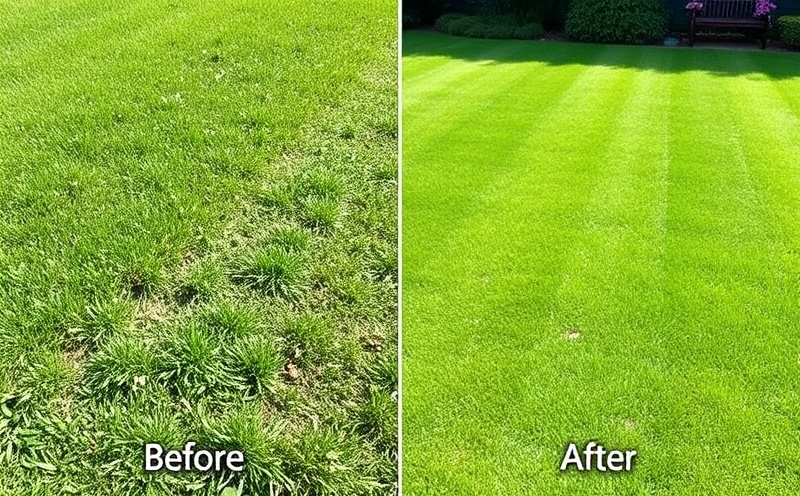 Lawn before and after weed removal
