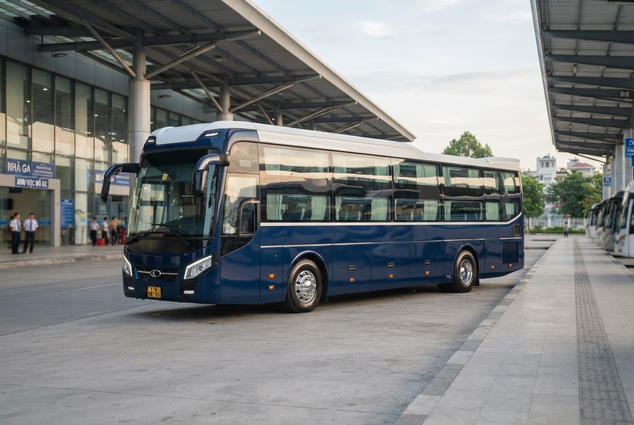 Xe khách Hoàng Long Hải Vân tại bến