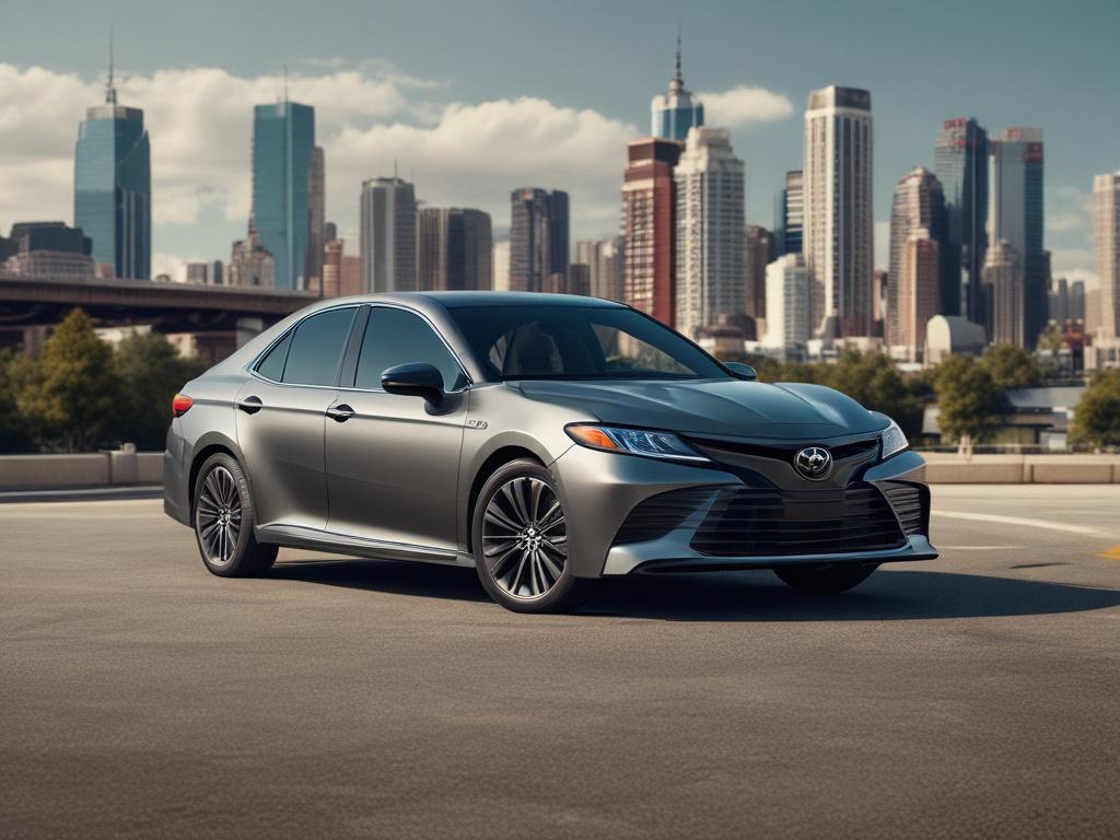 A hyper realistic close up shot of a Toyota Camry