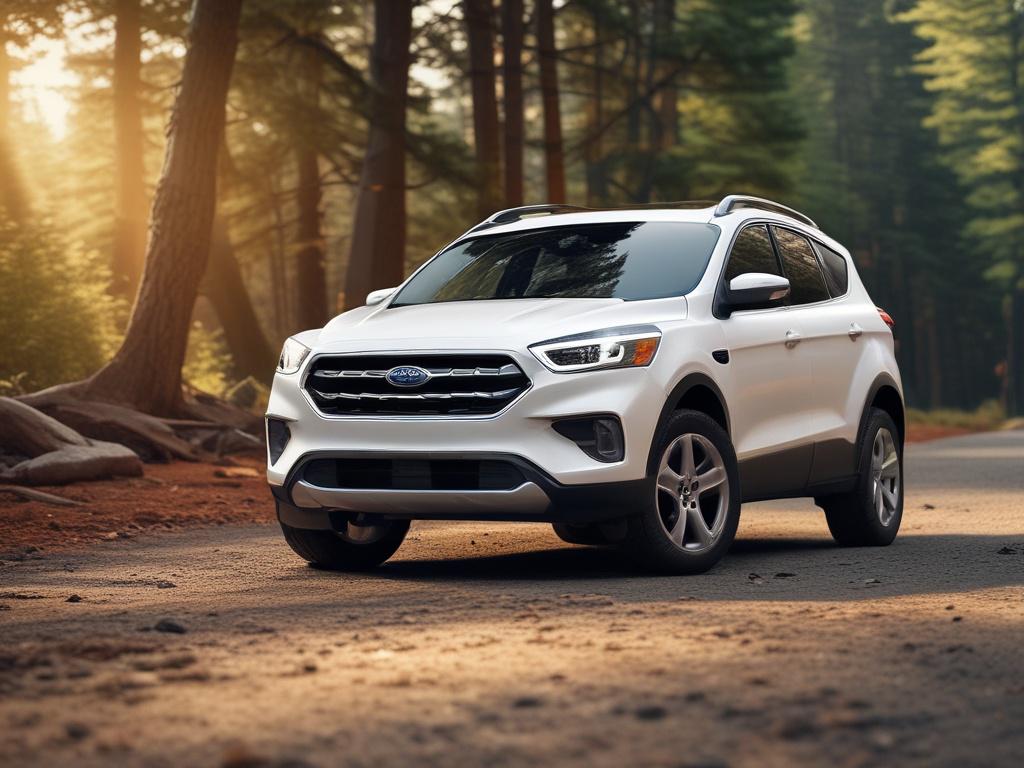 A hyper realistic close up shot of a Ford Escape