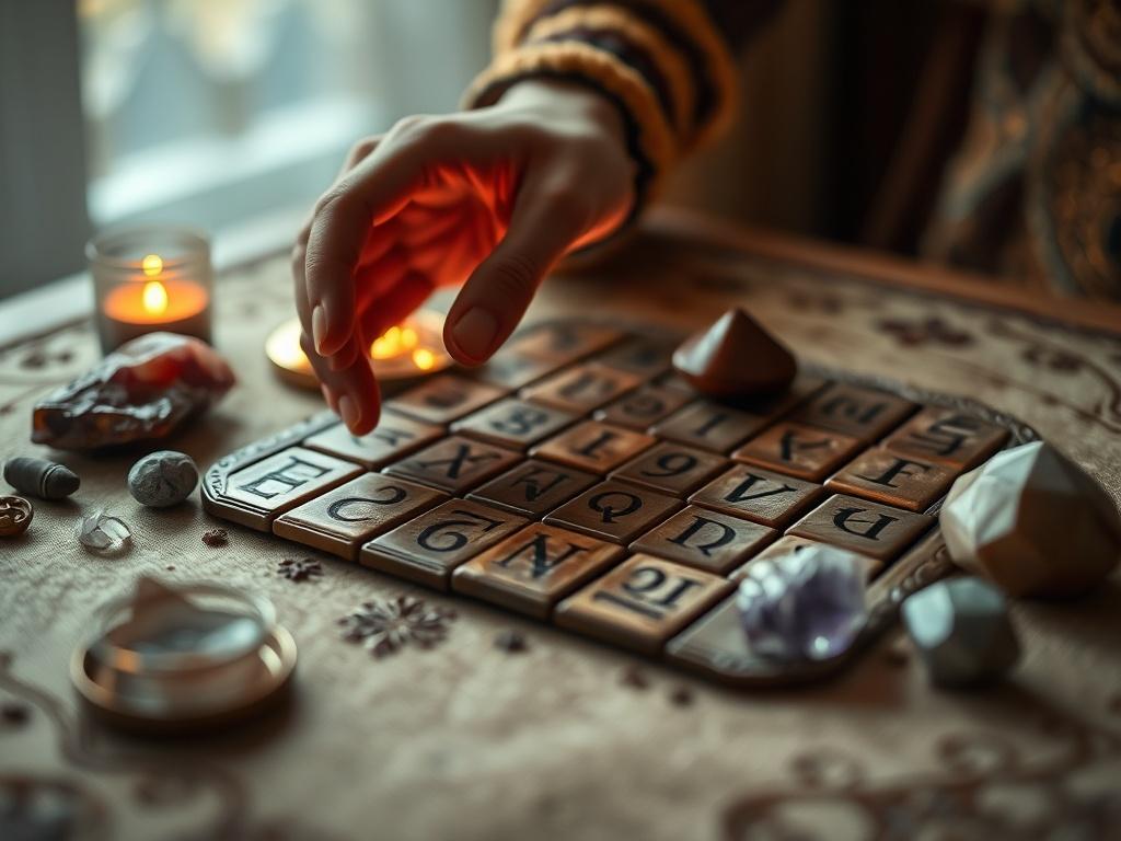 An inviting image of a table adorned with ancient runes