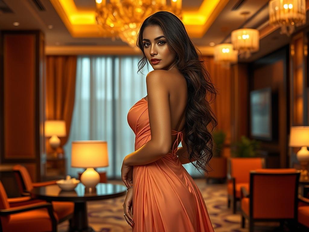 A high resolution image of a glamorous Bollywood escort girl