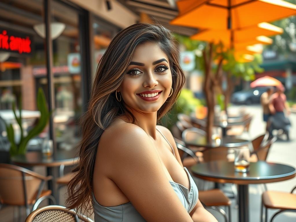 A high resolution image featuring a beautiful Bollywood escort girl