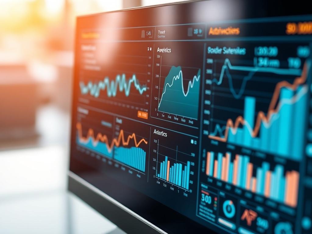 A realistic close up shot of a digital interface showcasing