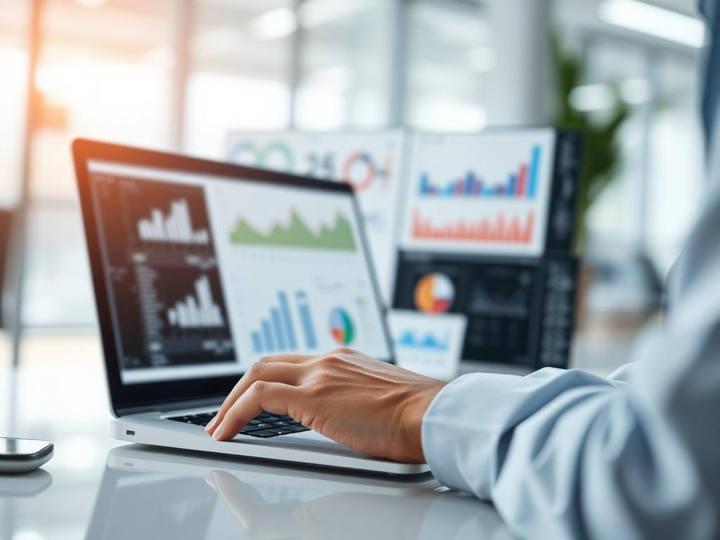 A close up shot of a consultant analyzing clinical data