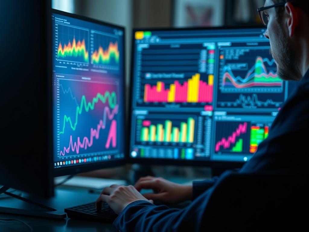 An engaging close up of a statistician working with data