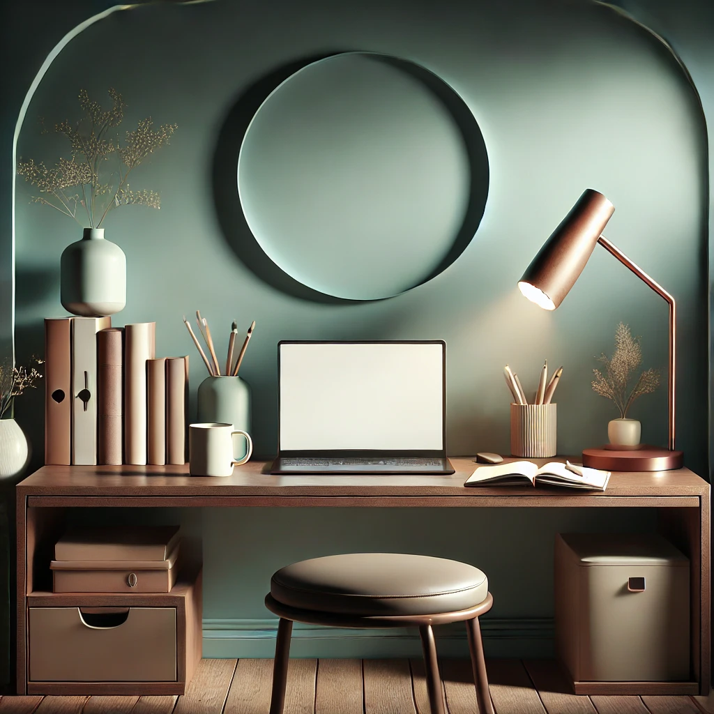 dall·e 2025-03-17 10.27.47 - a realistic, professional, and minimalistic design for a coaching and workshop website. the image features a serene workspace with soft teal and brown.webp